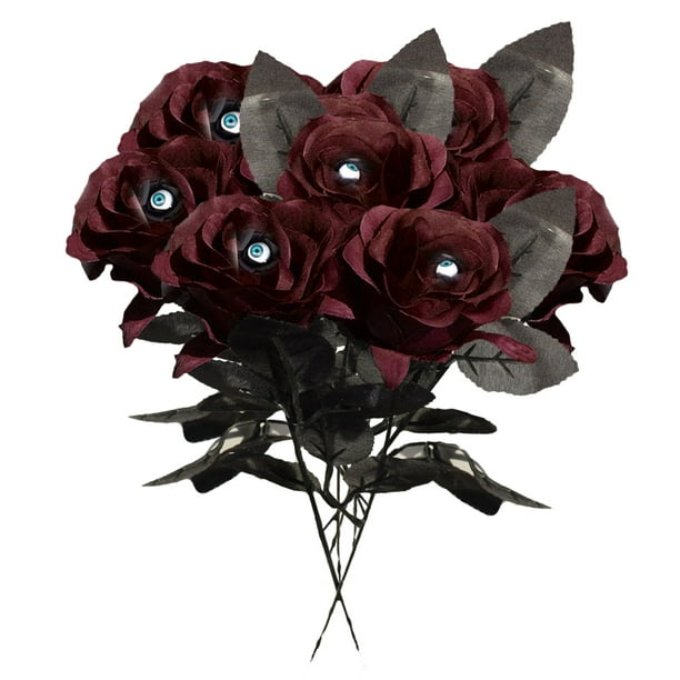 5PCS Halloween Eyeball Rose Flower Decor SImitation Fake With Eye Home Layout